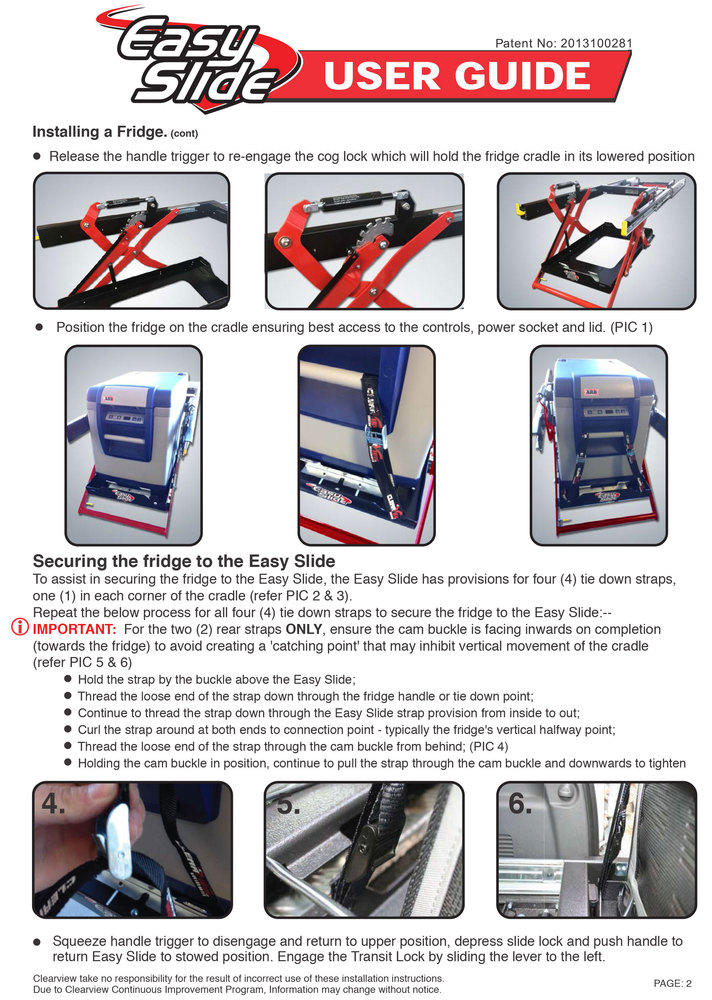 Clearview Easy Slides, Portable Refrigerator Vehicle Lowering Slides