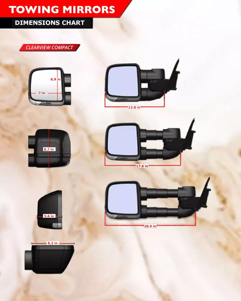 thumbnail image 2 of Kool Vue Left Side Power Mirror For 2019-2023 Ford Ranger | Textured Black, Manual Fold | Replaces KB3Z17683F 2 of 2